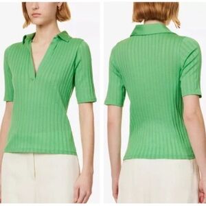 Vince Ribbed knit polo Top